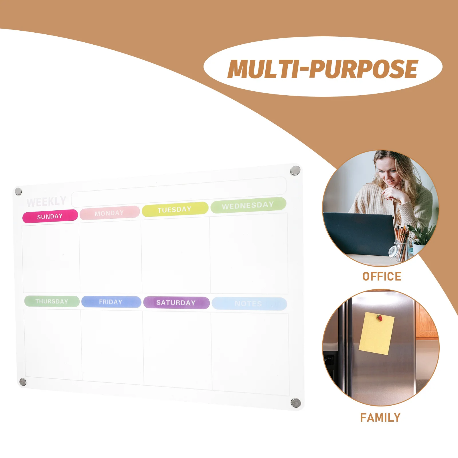 

Magnetic Weekly Planner Board Dry Erase Acrylic Fridge Calendar Reusable Message Board For Kitchen Schedule Organizer