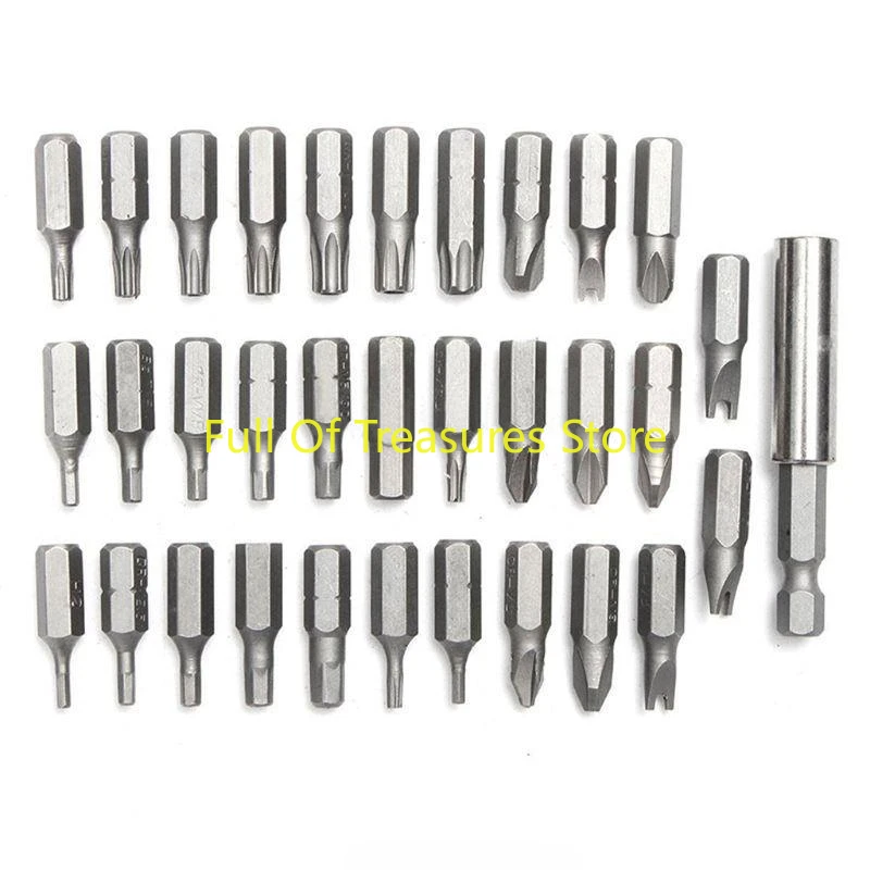 hollow Security Bit 33Pcs Set Tamper Proof Torx Spanner Screwdriver Star Hex Holder Rod M15 21