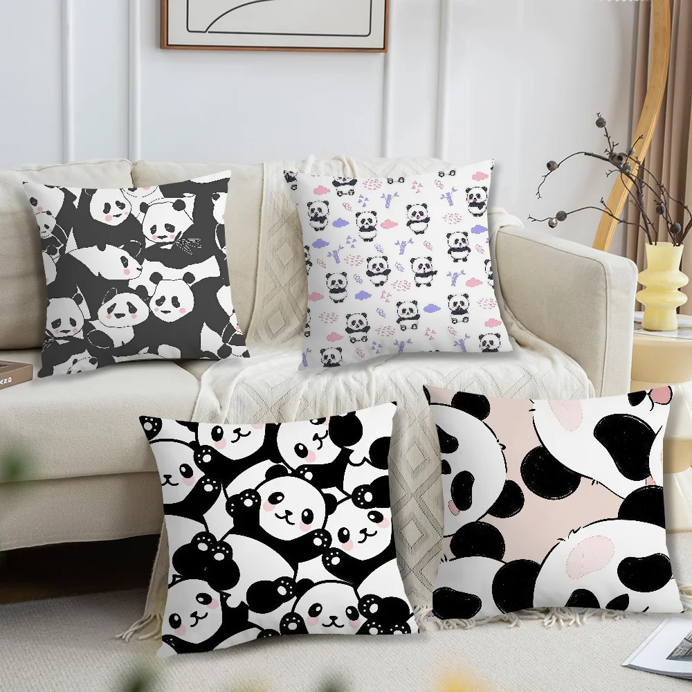 Cute P-Panda Cartoon Cushion Cover For Pillow Printing Sofa Decoration Home Car Room Coffee Shop Office Nordic Simplicity