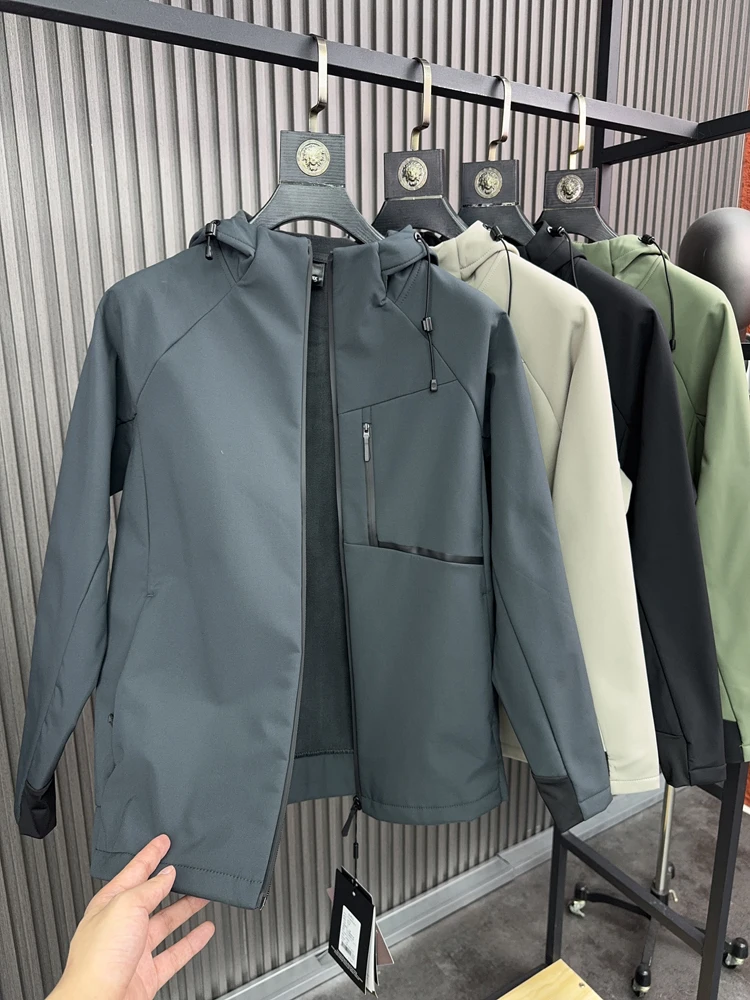 سترة رجالية غير رسمية مبطنة بالصوف السميك في الهواء الطلق سترة رجالية ذات مقاس قياسي موضة نمط حضري للربيع والخريف والشتاء Pam... #4