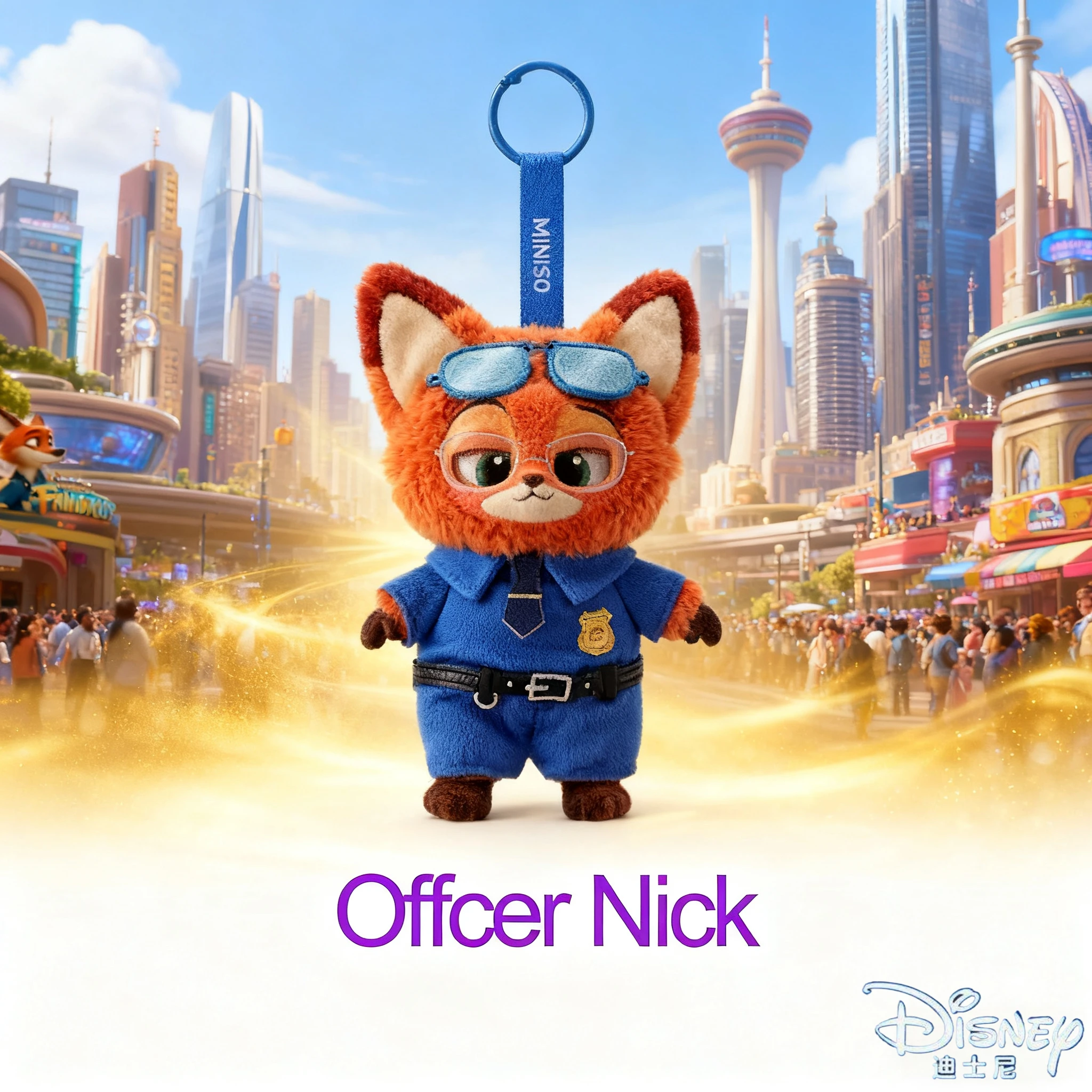 2025 صندوق أعمى جديد من Disney Zootopia - سلسلة مفاتيح من الفينيل من Nick & Judy، لعبة عصرية قابلة للجمع هدية صندوق غامض عشوائي #4
