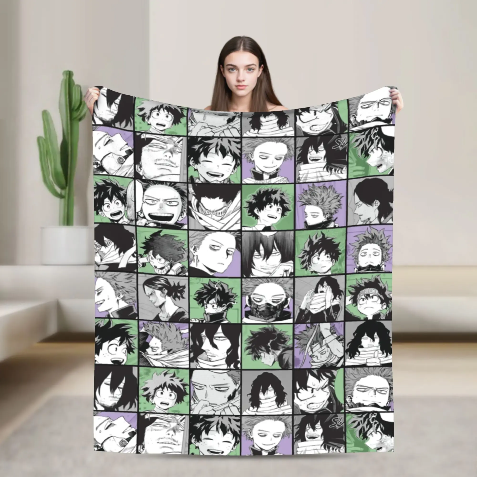 

Одеяло Izuku Midoriya, флисовое одеяло Academy, аниме, манга, ультрамягкое одеяло для путешествий в самолете, покрывало