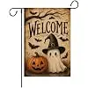Welcome Halloween for Outside Garden Flag Double Sided, Weather & Fade Resistant, Yard Outdoor Decor, Features Jack-o llz