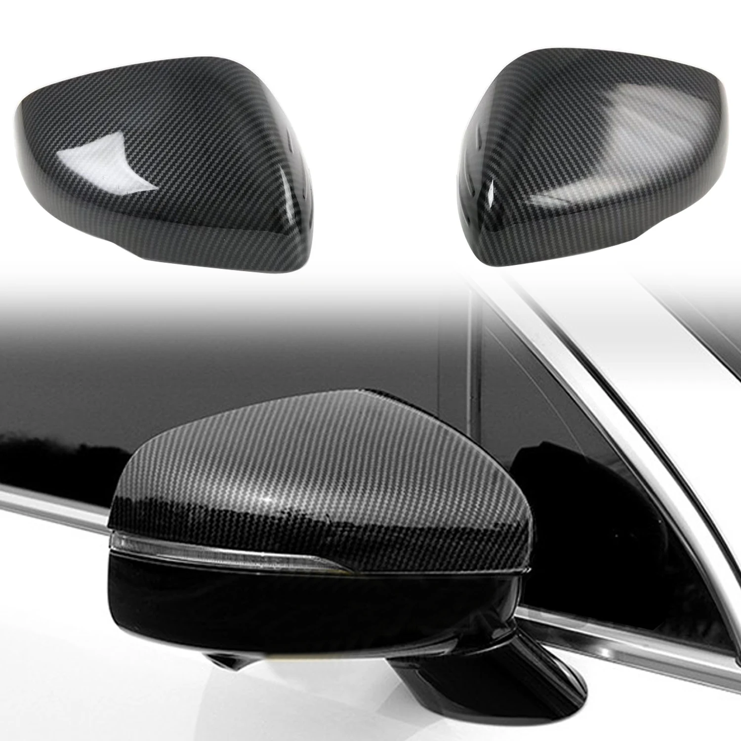 

for Kia Sorento (MQ4) 2021 2022 2023 Car Accessories Rearview Side Door Mirror Cover Decor Trim ABS Carbon Fiber Black 2pcs