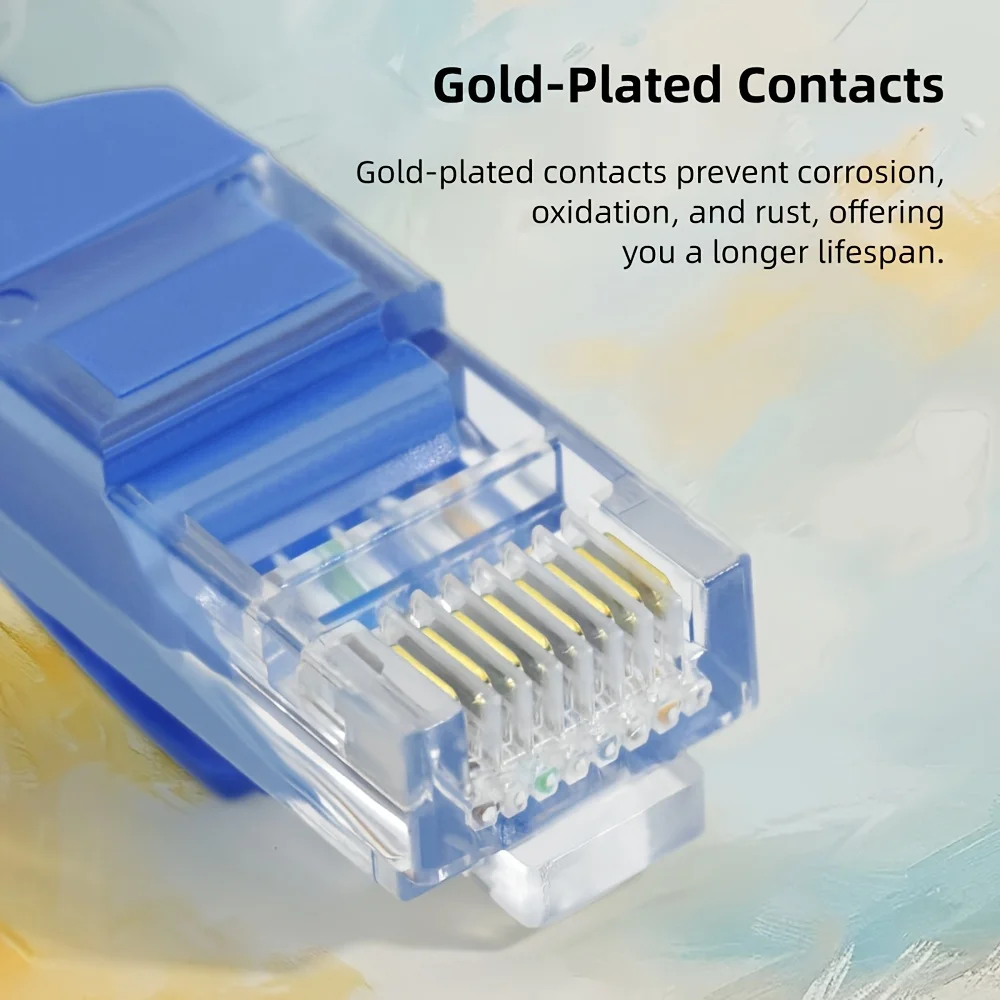 CAT 5E Ethernet Cable, 3.28ft to 49.21ft, Heavy Duty Indoor/Outdoor, Gold-Plated RJ45 Connectors, 1000Mbps 100Mhz