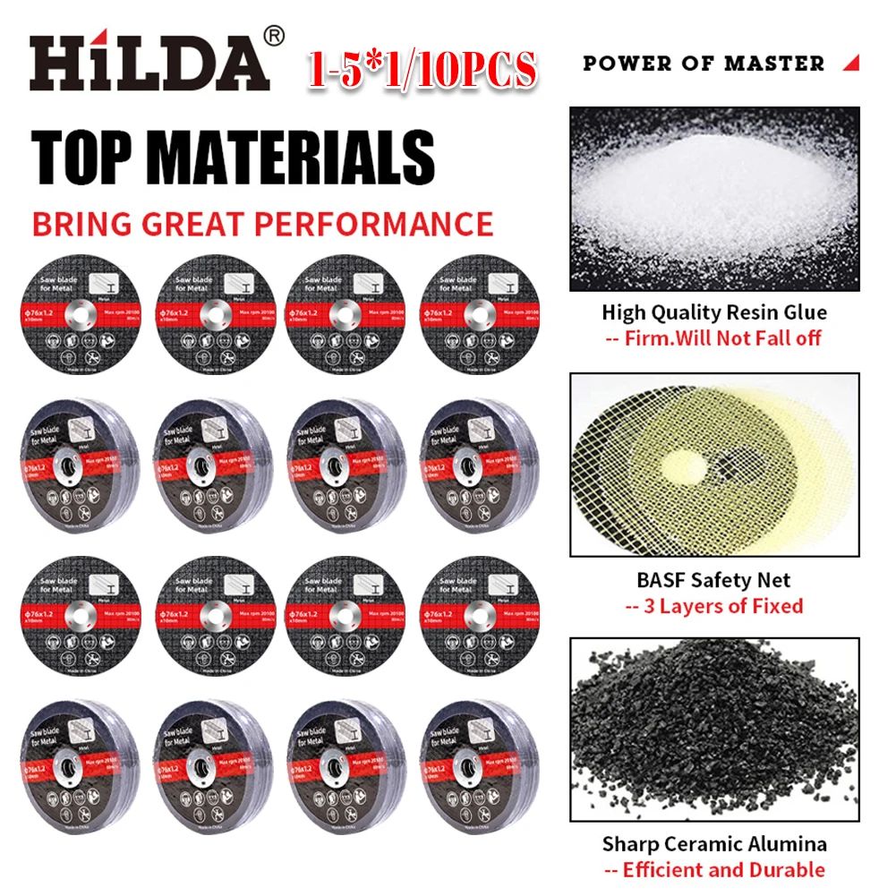 

1/10PCS 76mm Metal Cutting Discs High Hardness Sanding Cutting Discs Wear Resistance Cutting Wheels for Anngle Grinder