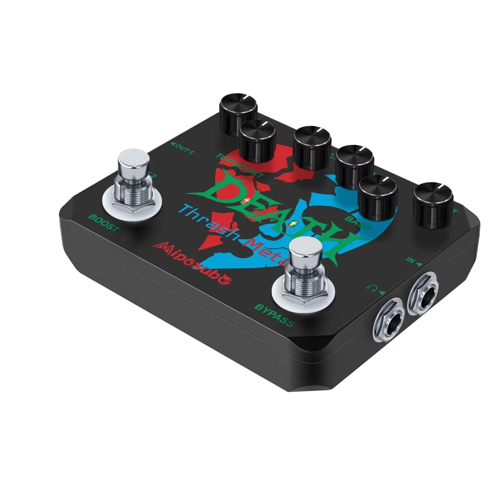Mipoxube Death Metal Distortion Guitar Effect Pedal 80s 90s Heavy Thrash Tone Dynamic Range High Gain Dual Footswitch Stom