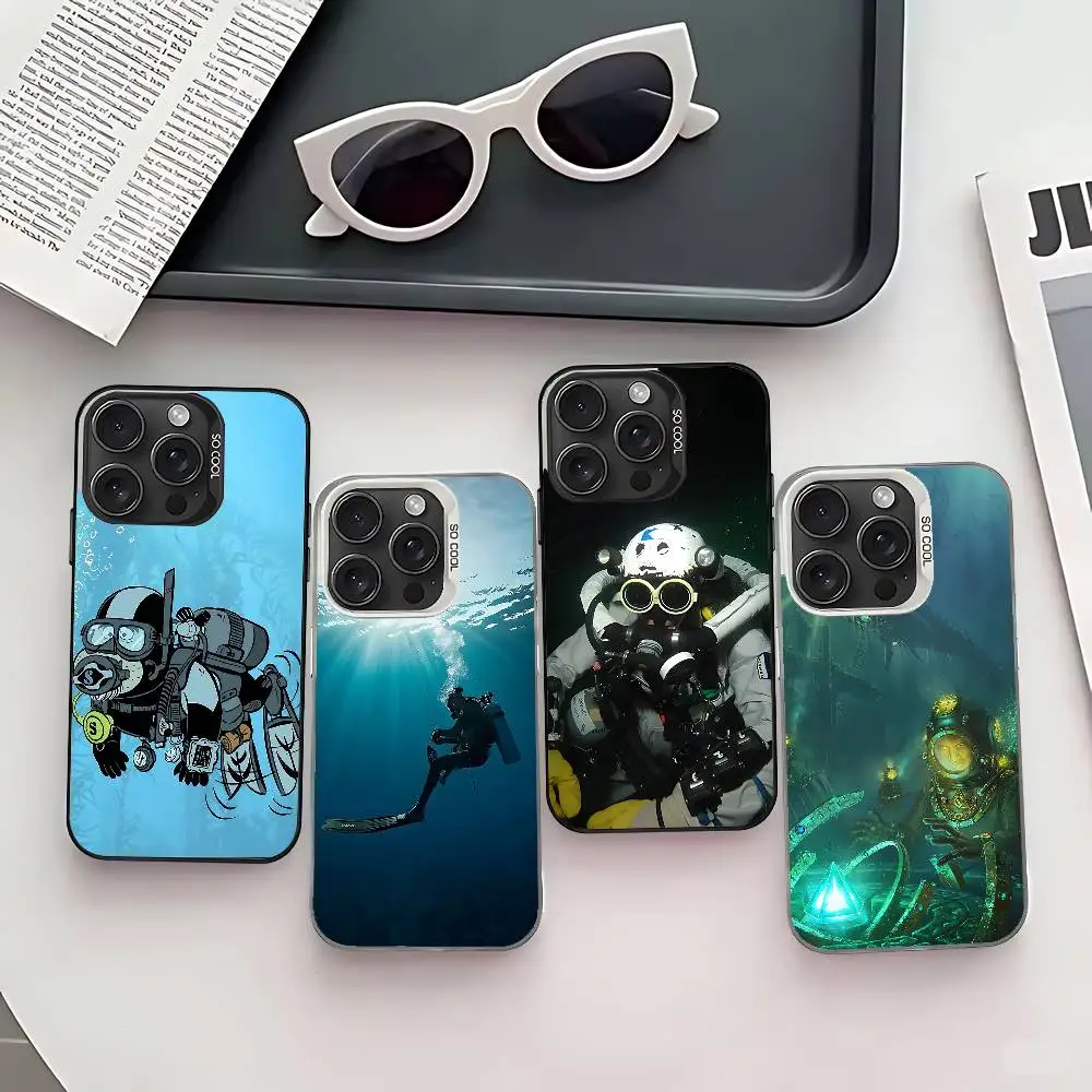 

Scuba Diver Diving Phone Case For IPhone 17 16 15 14 13 12 11 Pro Max Plus X XR XS Max Shockproof Bumper Cover