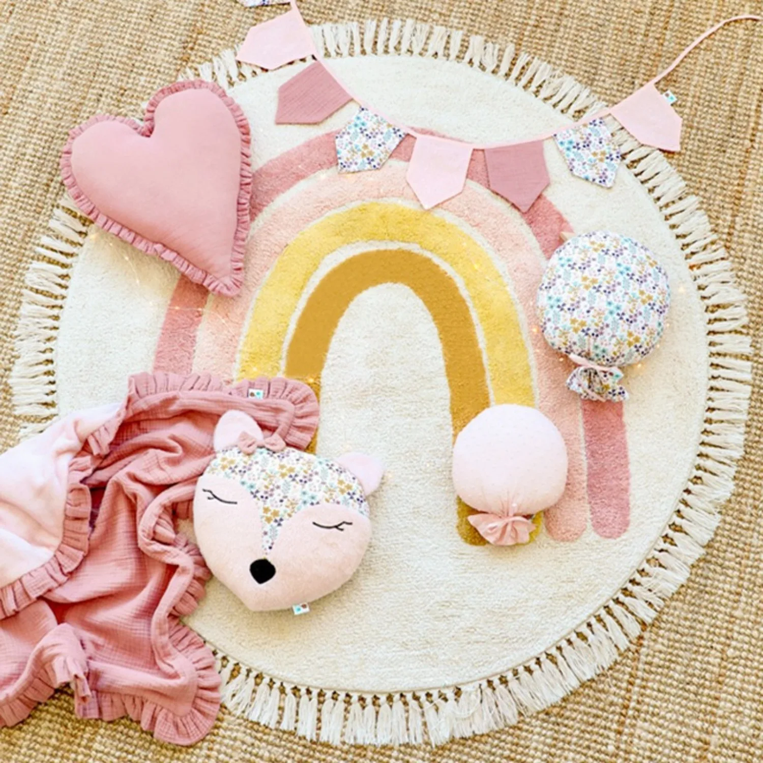 

Tassel Carpet for Bedroom Round Rug Creative Cute Children's Bedside Rugs Baby Home Decoration Soft Plush Floor Mat Alfombra 담요