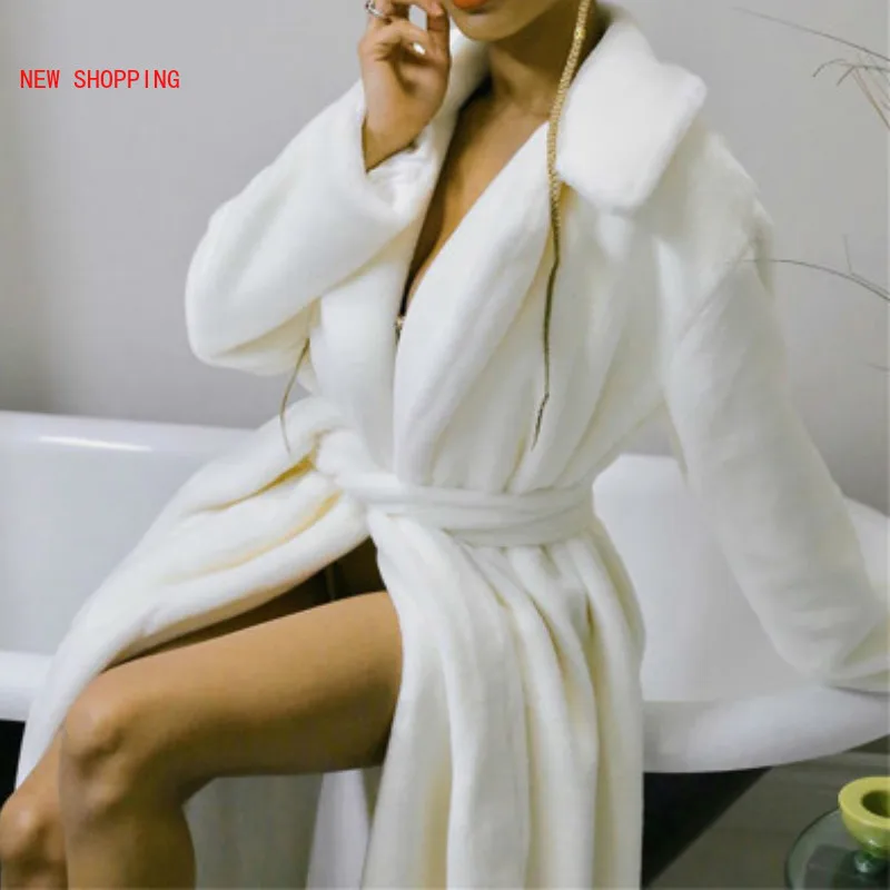 White Teddy Coats Faux Fur Jacket Elegant Long Shaggy Trench Women Furry Jackets Fluffy Artificial Fur Coat 2023 Winter Homewear