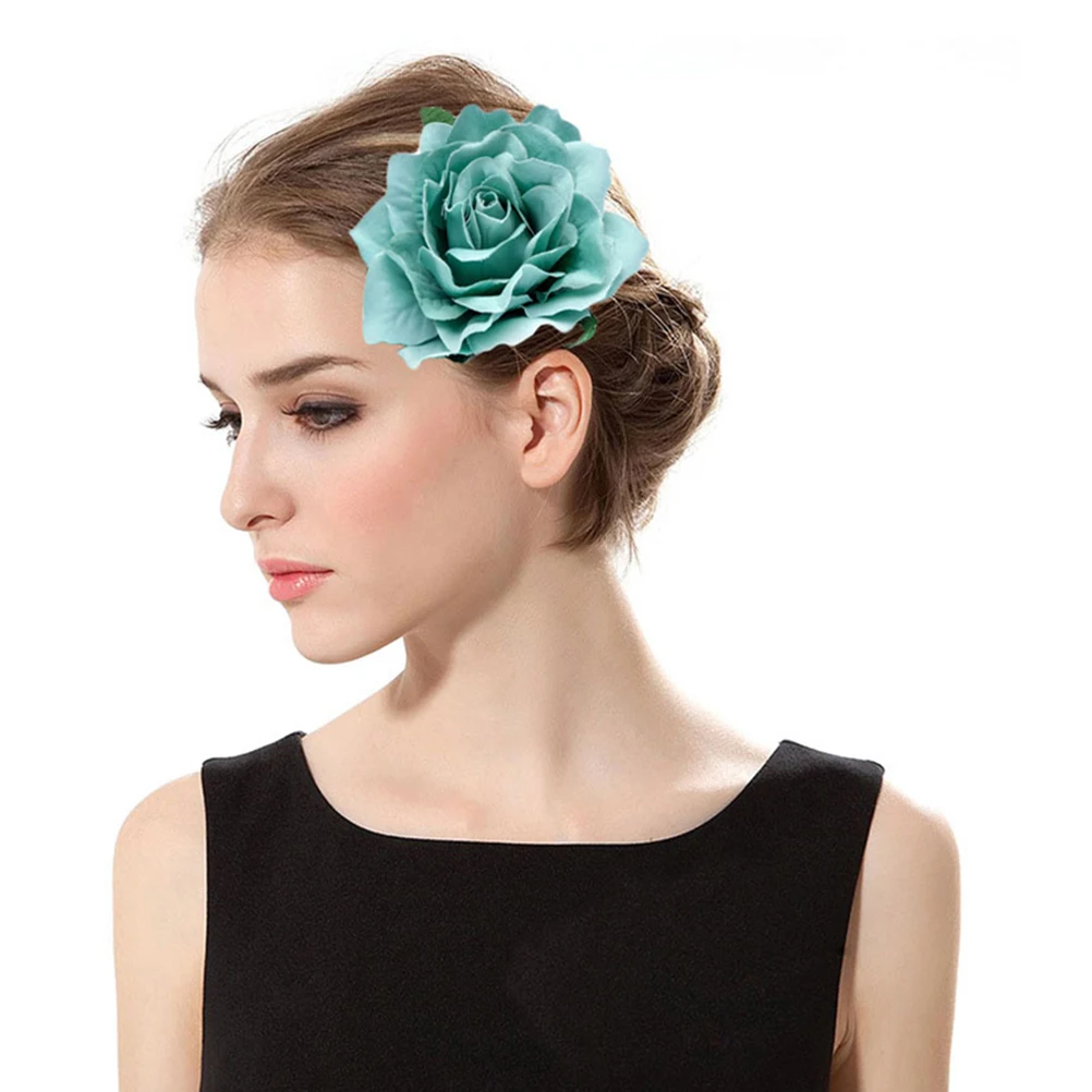 

6pcs Rose Brooch Bride Breastpins Dress Boutonniere Cloth Decoration Bridal Hair Headgear Artificial Flower Pin for Wedding