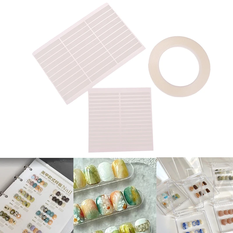 30 sztuk przezroczysta podwójna taśma klejąca końcówka paznokcia taśma samoprzylepna wyświetlacz Bar Nail Art Swatch wyświetlacz narzędzie produkty do paznokci