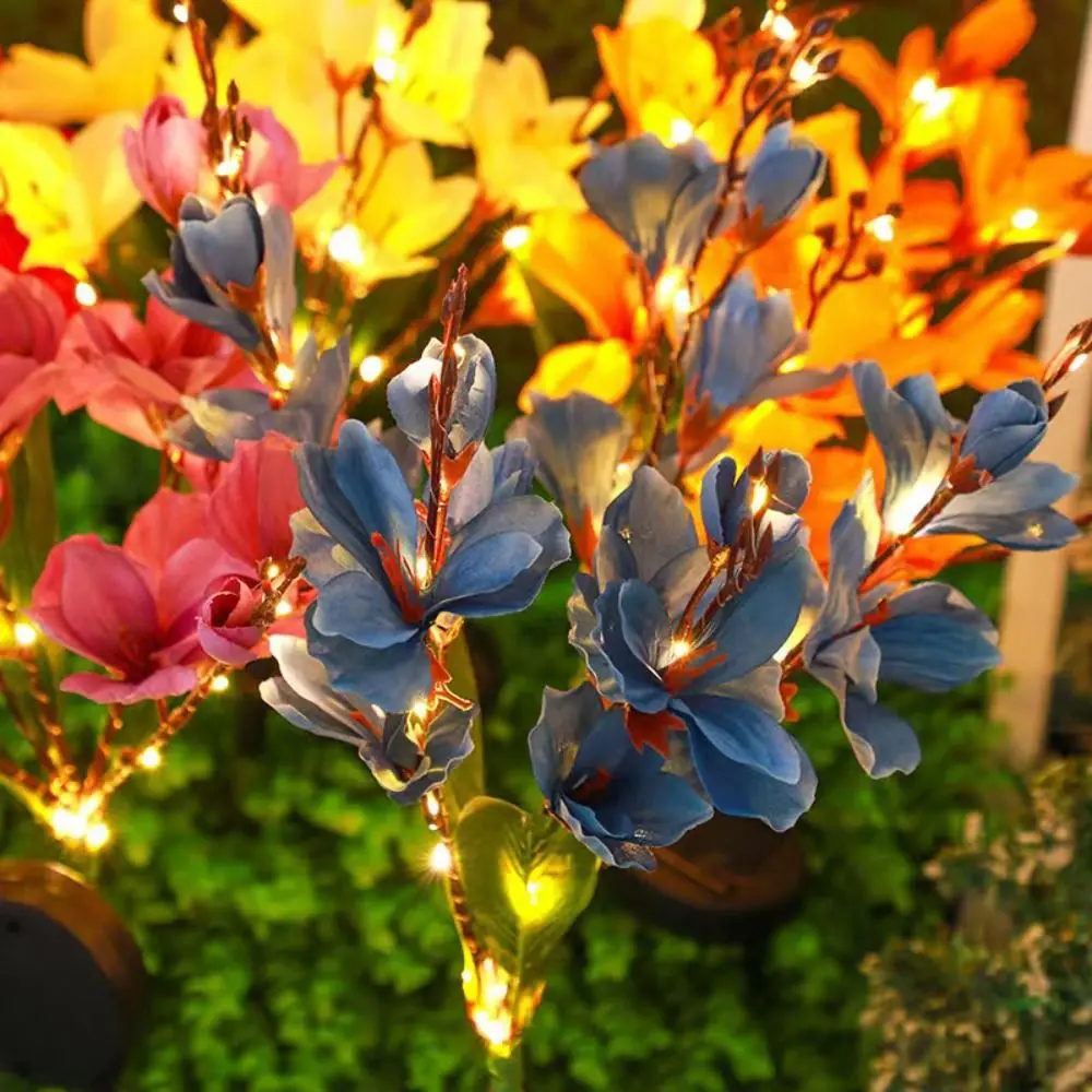 

Solar Powered Solar Powered LED Garden Lights Waterproof Magnolia Flower Design Outdoor Garden Decorative Light