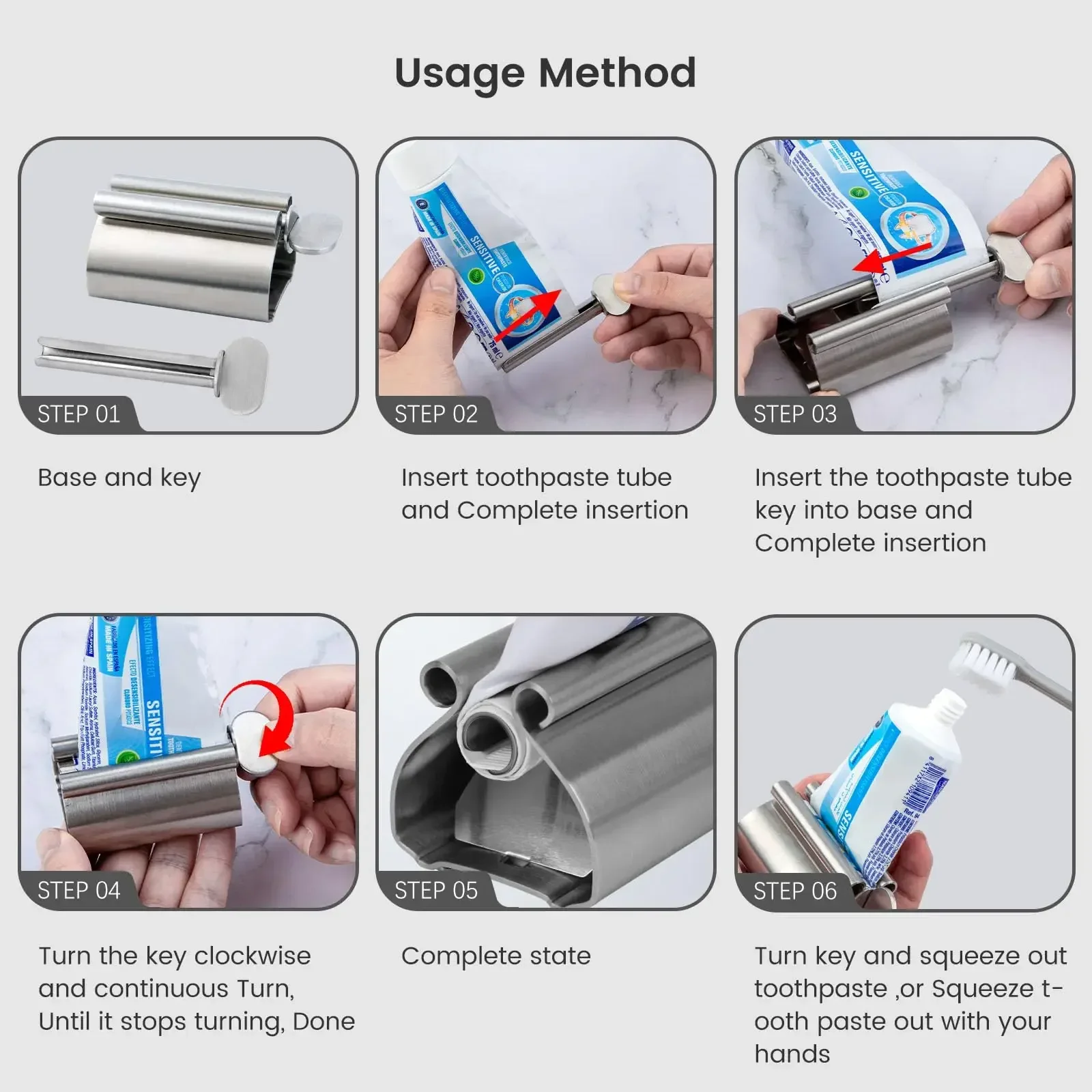 Stainless Steel Toothpaste Tube Squeezer Roller Dispenser Wringer Metal for Cream Ointment Holder Bathroom Saving Tool