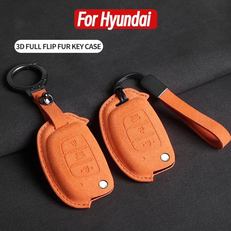 

Car Flip Key Case Cover Shenll Fob For Hyundai Elantra Tucson Sonata Ix25 I20 Creta Santa Fe GLS Reina Leather Car Key Bag