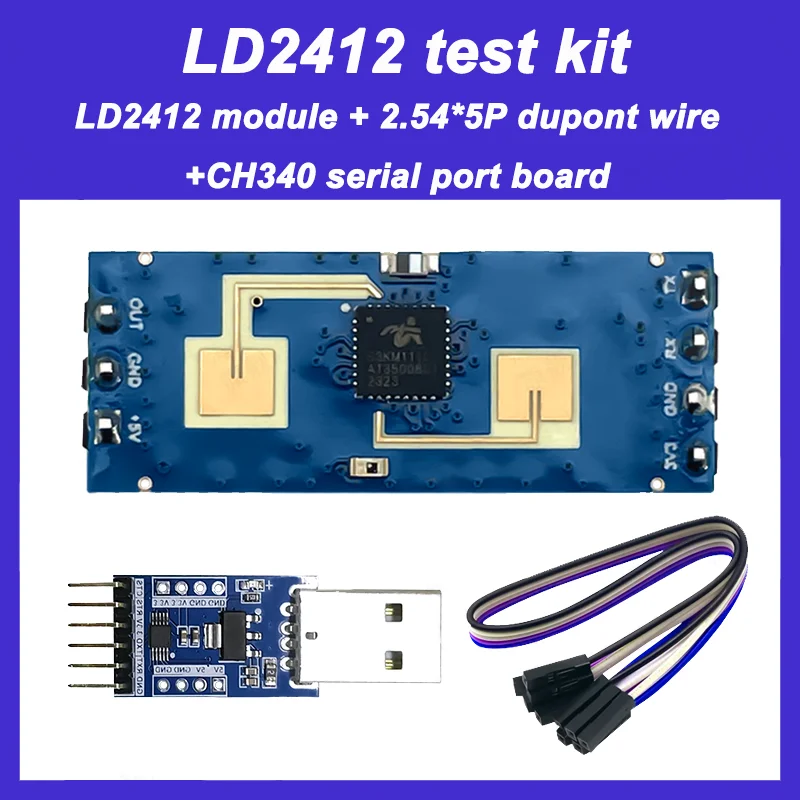 HLK-LD2412 HLK-LD2410B 24G 9m Human Presence and Motion Sensor Long Distance and Larger Angle Radar FMCW Ranging Module LD2412