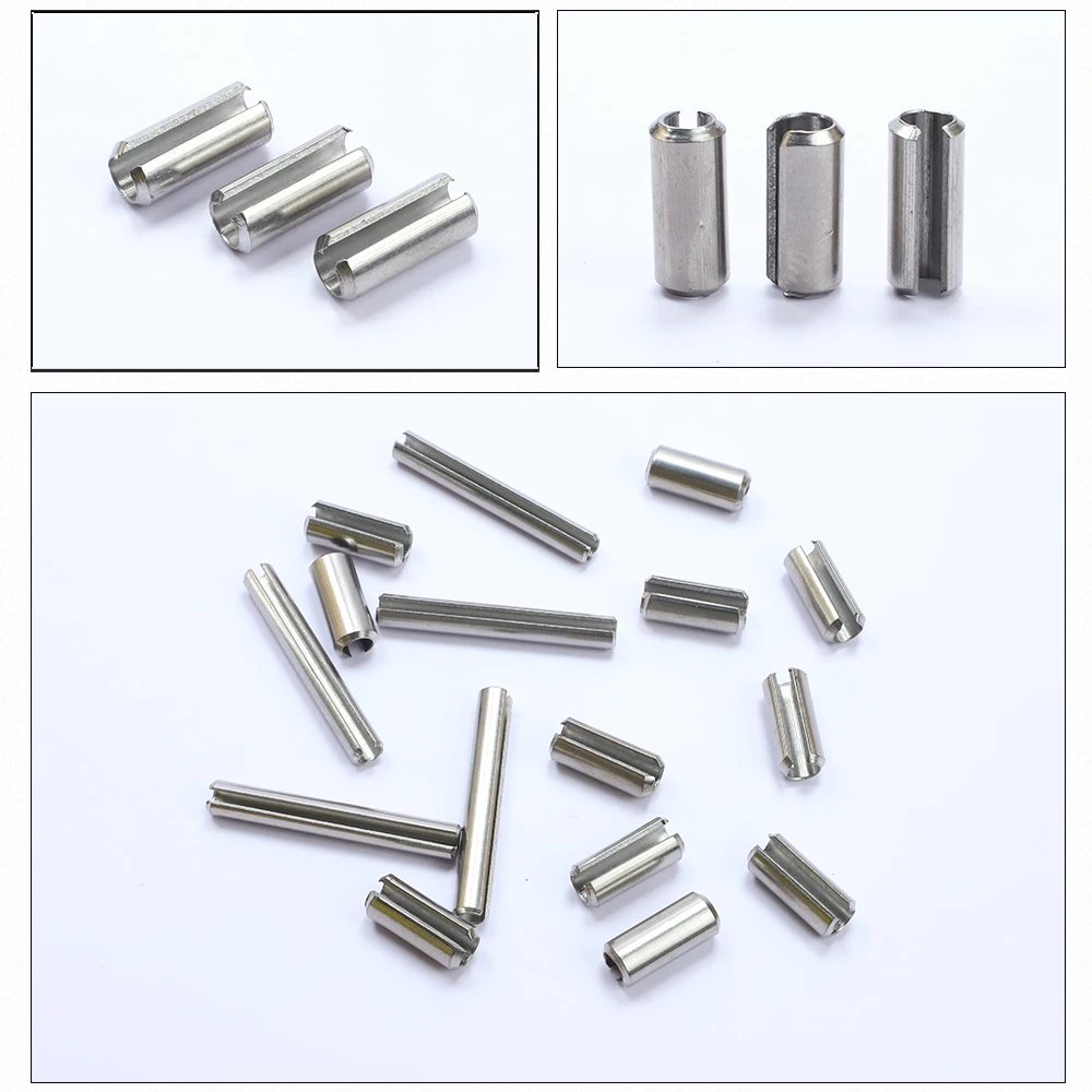 NINDEJIN 5-50pcs Split Spring Roll Dowel Pins M2 M3 M4 M5 M6 M8 M10 M12 Stainless Steel Slotted Spring Pin for Automotive Repair