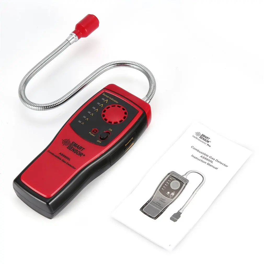 

Hot SMART SENSOR AS8800L Combustible Gas Detector Flammable Natural Gas Leakage Tester Tool Methane Gas Leak Detector Analyzer