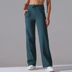 Yoga düz bacak Sweatpant düz bacak kadın gevşek eşofman pantolon geniş bacak açık spor koşuyoruz rahat eşofman pantolon