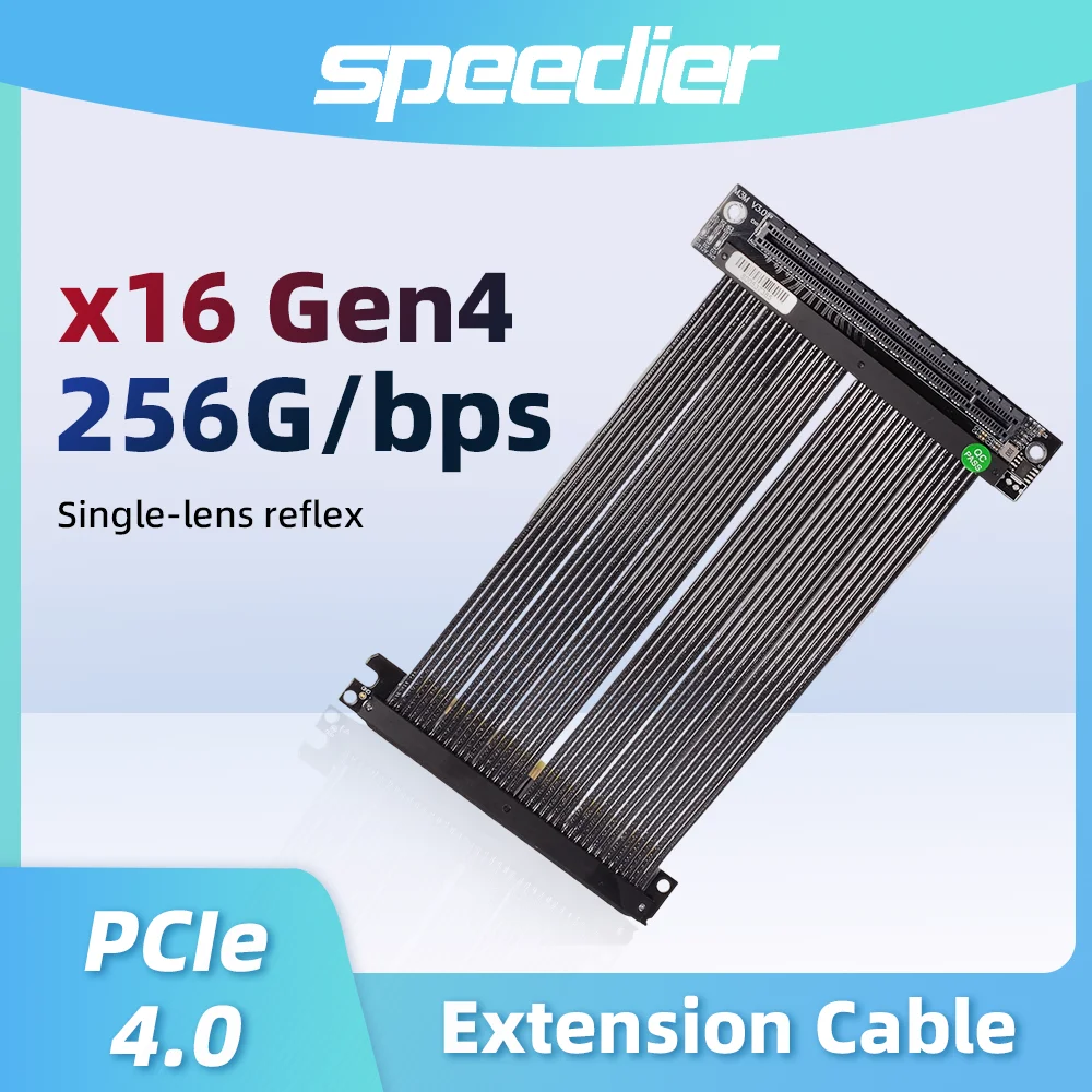 PCIE 4.0 X16 Riser Cable Single Dual Reverse 90/180 Degree GPU Extension Cable Gen4 Full Speed for ITX A4 Case RTX4090 RX7900XTX