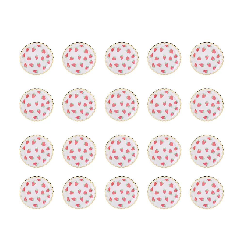 

20pcs Paper Plates Disposable Fruit Pattern Party Tableware Lightweight Safe Environmentally Friendly Cake Food Storage