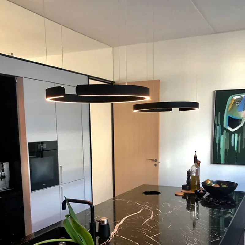 

Ring Pendant Dimmable Table Dining Room Nordic Lamp for Kitchen Island Ceiling Chandelier Home Decor Lusters Lighting Fixture