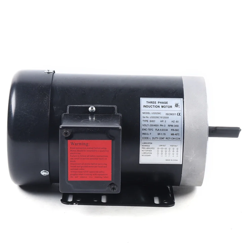 230 / 460V 2  Electric 3 Phase Motor 56C Frame 60 Hz 3450 RPM TEFC 208