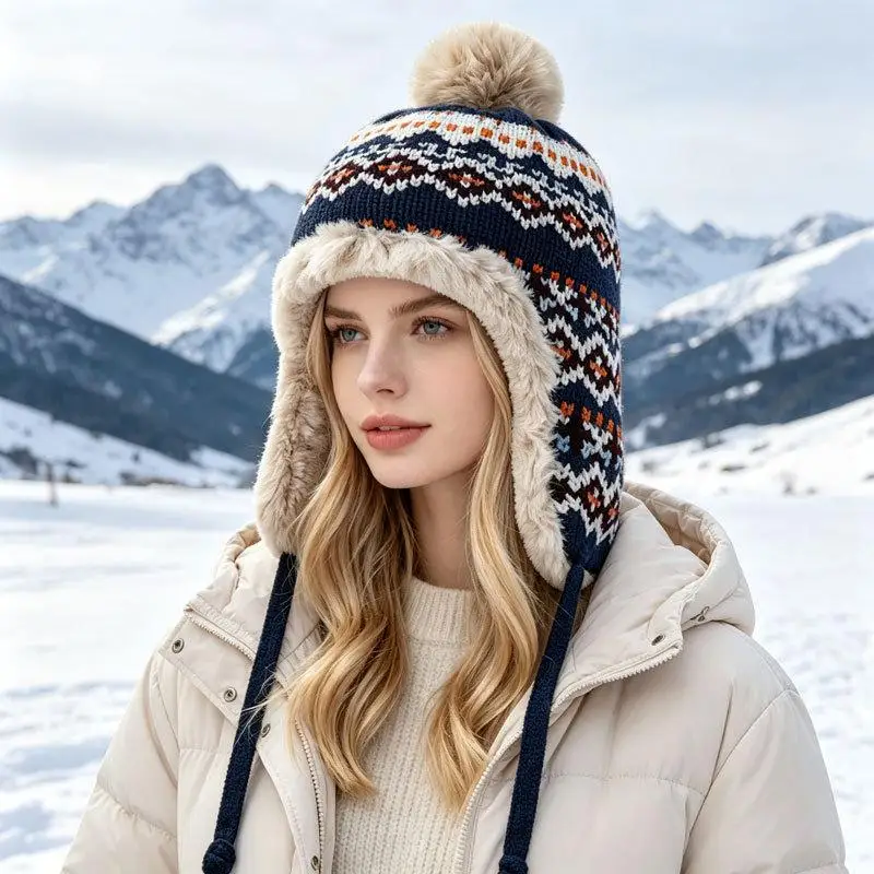 Korean Winter Faux Rabbit Fur Hats for Women Warm Short Flush Outdoor Bomber Hats 2026 Comfortable Thick Velvet Cute Women Caps