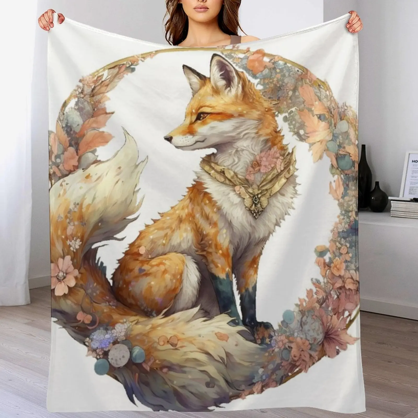 

two tailed fox Throw Blanket Stuffeds Luxury Warm Blankets