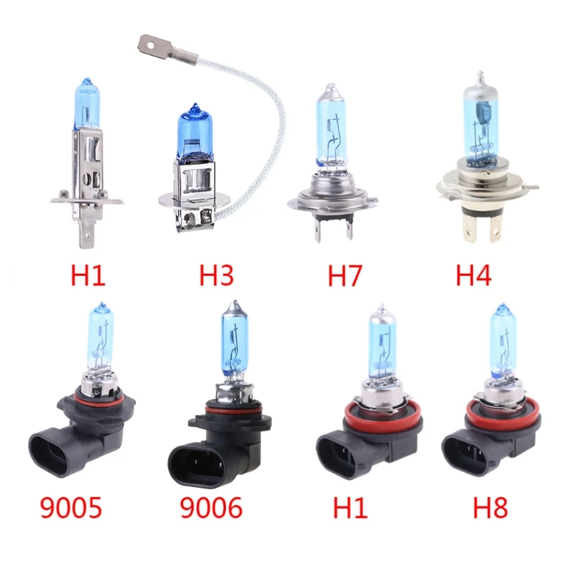 Super Bright Xenon White 12V Fog Headlight Halogen Light Bulb 55W Parking Car for Head Lamp 5000K H1 H4 H7 H8 H11 9005 9