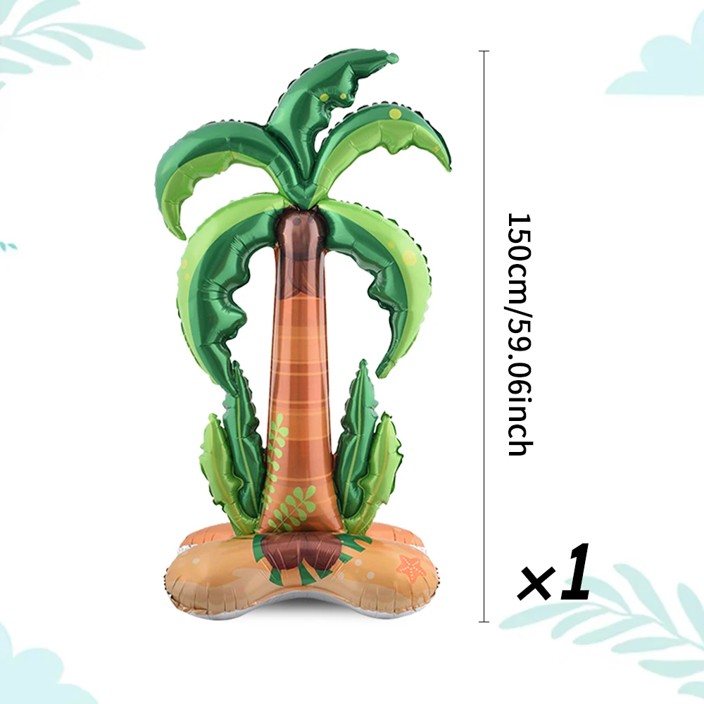 Große stehende Kokospalmen- und Kaktus-Aluminiumfolienballons eignen sich für Partys, Feiern und Geburtstage in Hawaii. – Detail 8