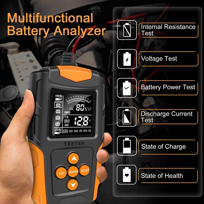 Newcar Battery Tester 12V 24V Automotive CCA Digital Auto Battery Analyzer Accurate Battery Diagnostic Tool