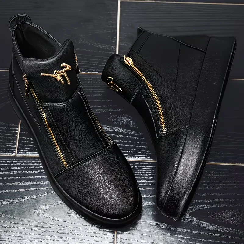 

2026 New Men's High Top Casual Shoes Comfortable Fashion Walking Shoes for Men Daily Work Office Wear