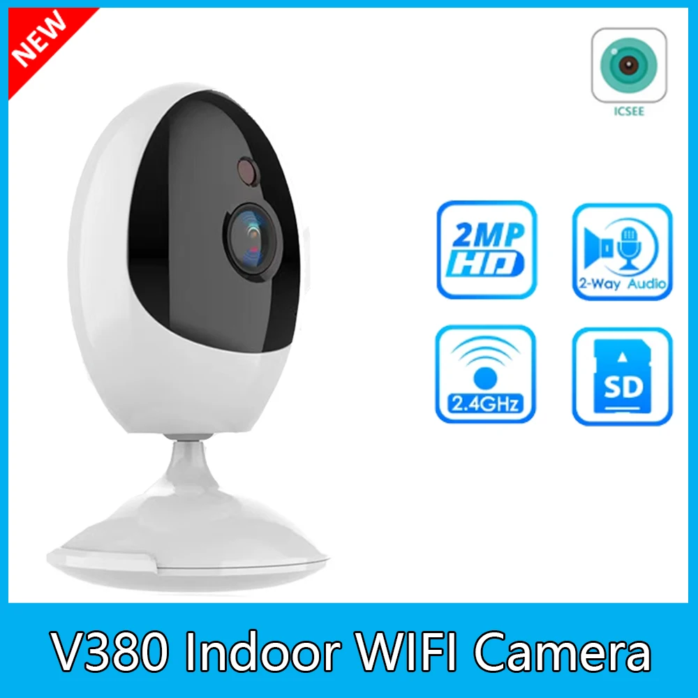 

Беспроводная Wi-Fi камера видеонаблюдения для умного дома 1080P радионяня с сигнализацией обнаружения ICSEE 180 градусов супер широкоугольная камера
