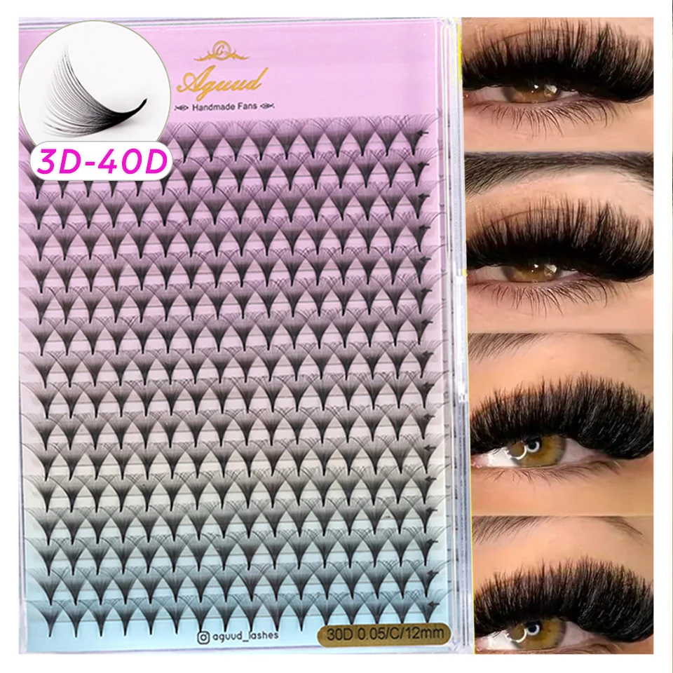 

AGUUD Mega Premade Volume Fans 3D-10D 12D 30D 40D Individual Lashes Extension Pointy Stem 320 Fans Faux Mink Soft Russian Lashes