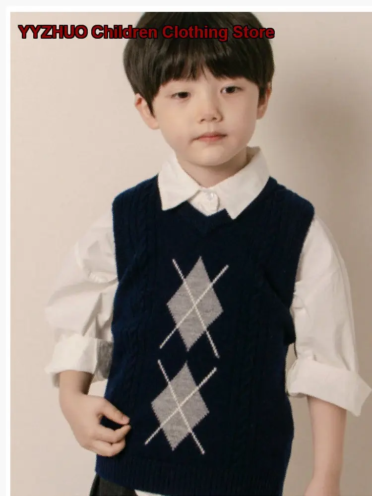 Kids Vest Boys Infant Round Neck Solid Color Thickened Autumn Winter Vest