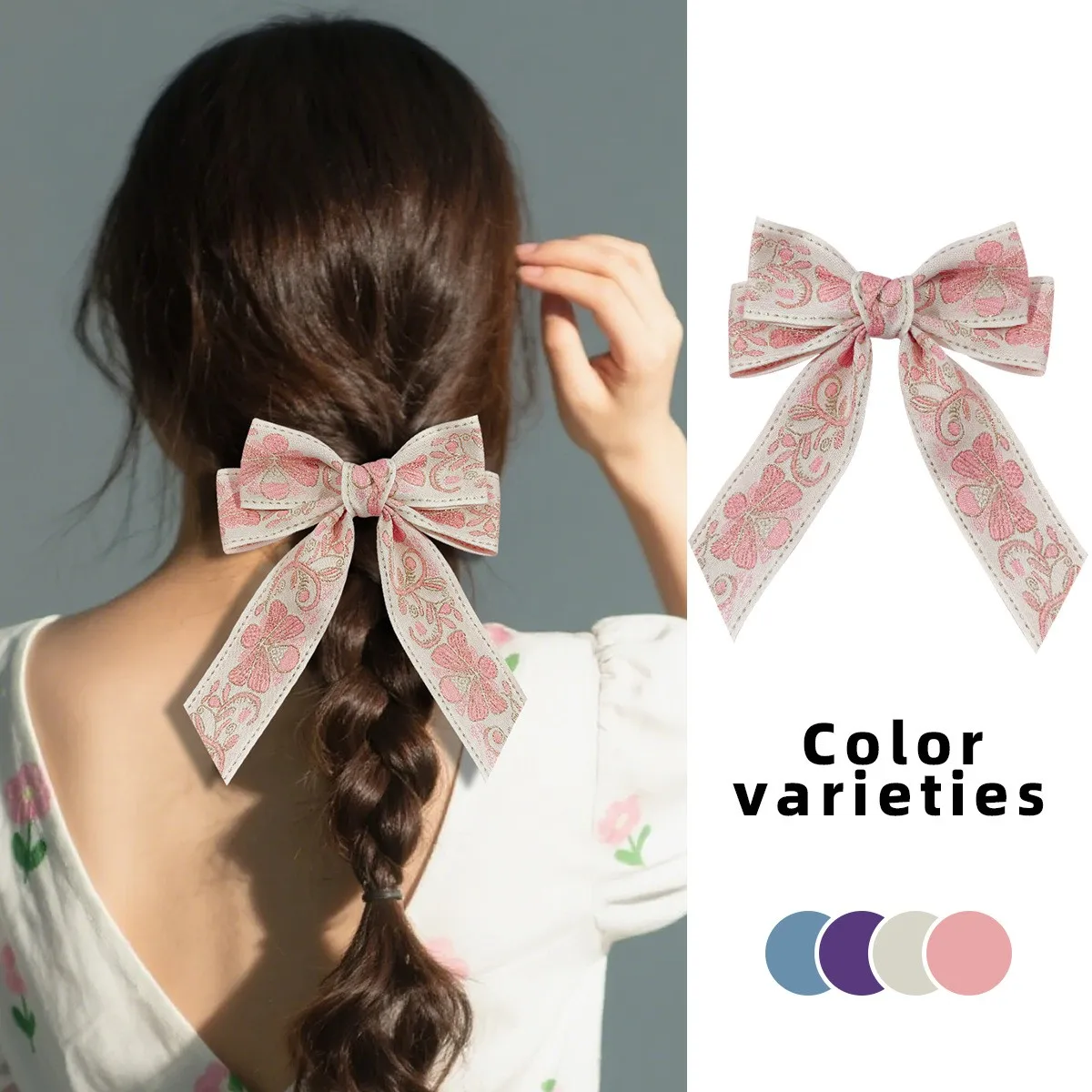 

24 шт., корейские длинные заколки с бантом и лентой, элегантные заколки с кисточками и вышивкой, заколки для волос для девочек и женщин, аксессуары для головных уборов