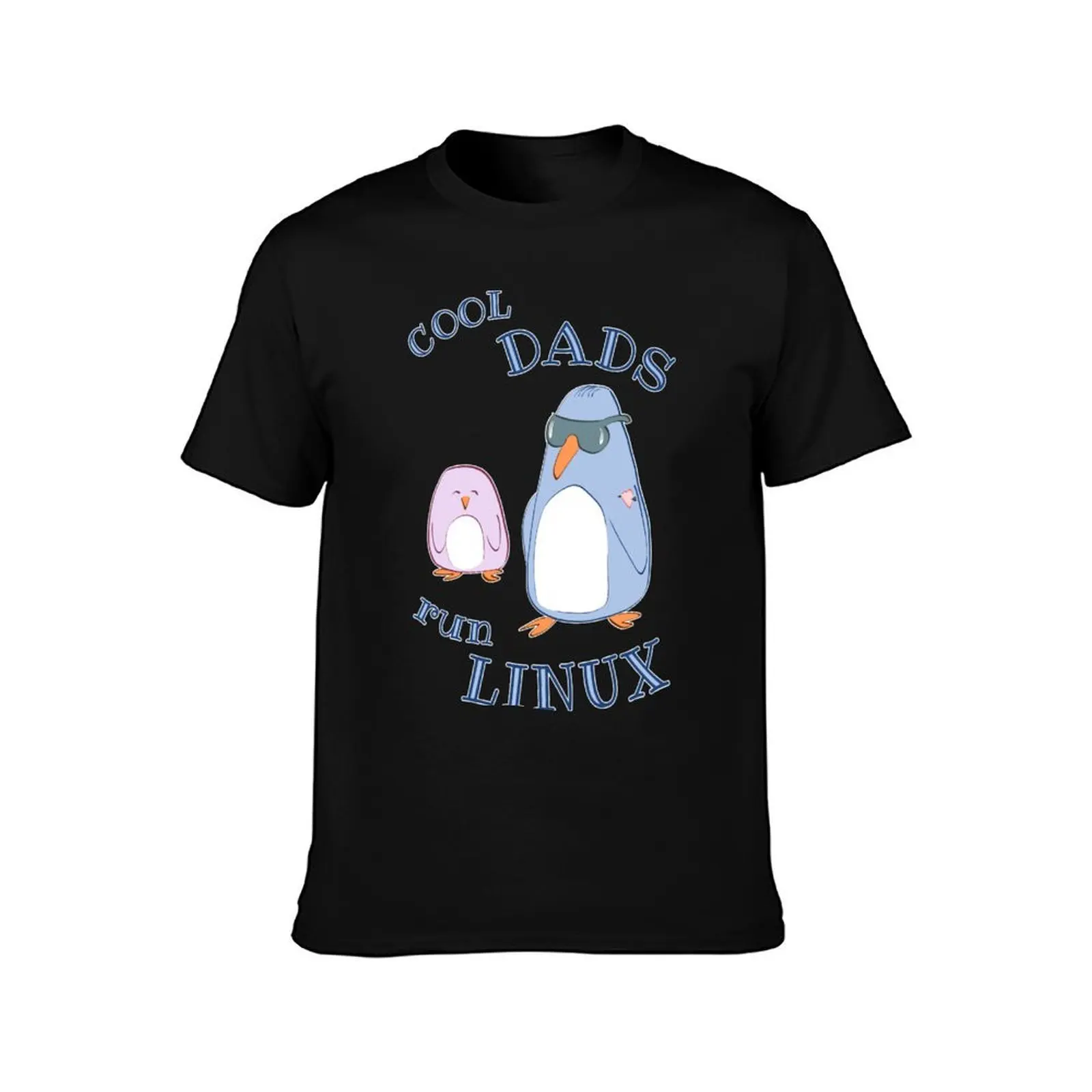 Cool Dads Run Linux T-Shirt Cool Feeling Summer Tee Shirt