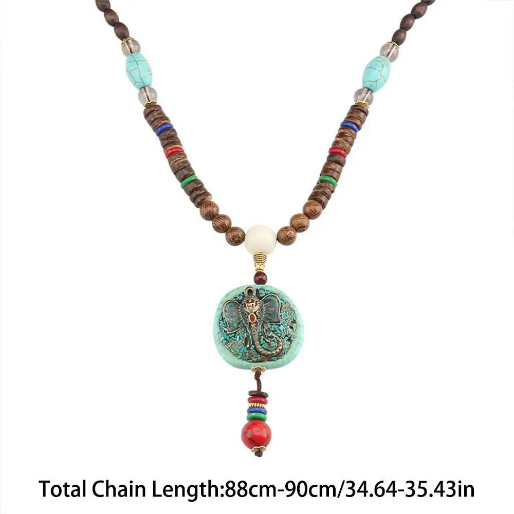 7 Stile neue handgemachte Nepal buddhistische Mala Perle Elefant Anhänger Halskette ethnische Holz perle langen Schmuck Glück Halskette neu