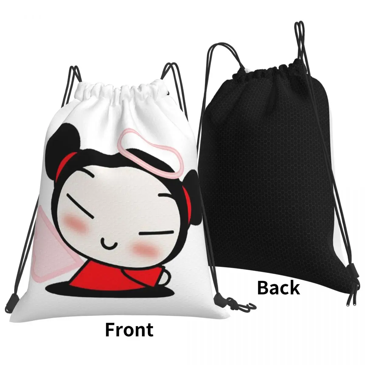 

Cartoon Pucca Backpacks Multi-function Drawstring Bags Sports Bag Book Bags for Man Woman School