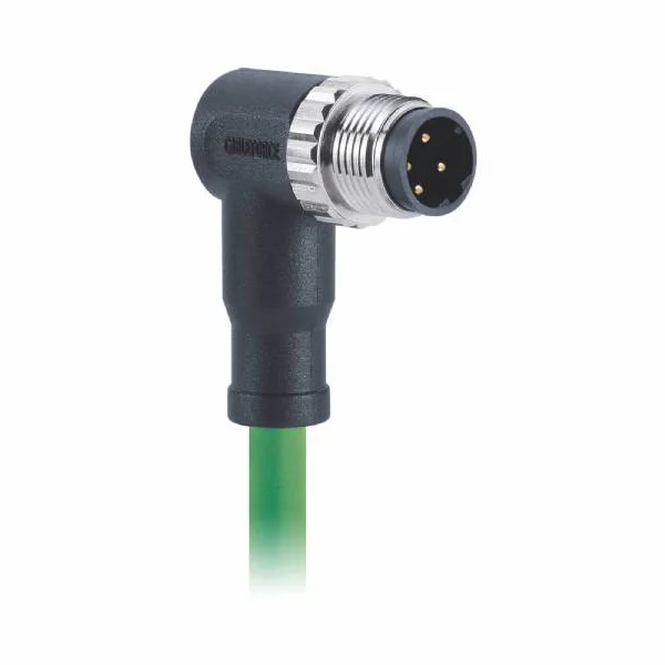 Free End Right Angled 0.5M 5e S/FTP Ethernet Cable Molded Male M12 D-Code Connector for Automotive Industry