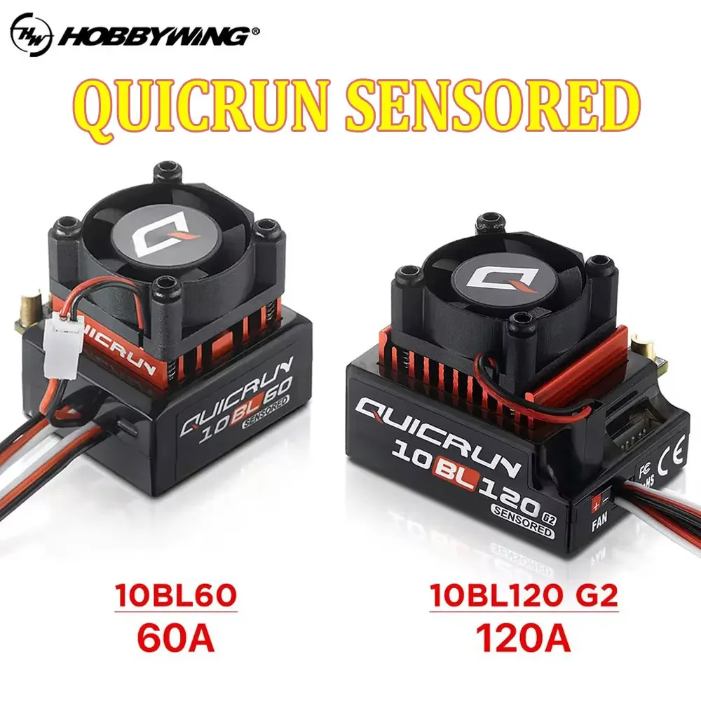 AvaCoreHobbywing QUICRUN Sensored 10BL120 120A /10BL60 60A 2-3S Lipo Speed Controller Brushless ESC For 1/10 1/12 RC Car Toy Spa