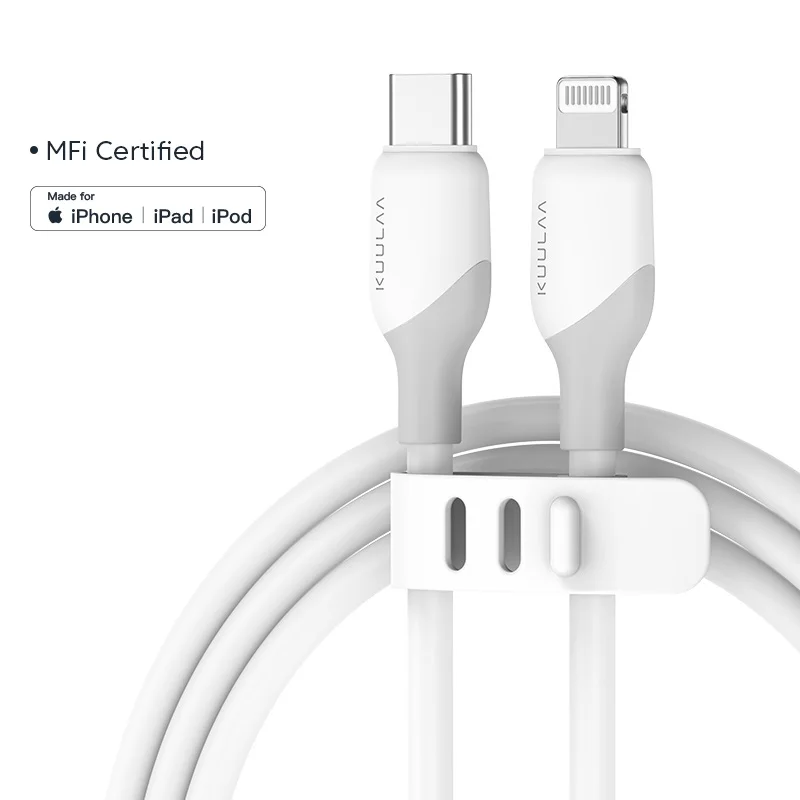 KUULAA USB-C-Kabel PD30W MFi-zertifiziert für iPhone 14 13 12 11 AirPods iPad Schnellladung USB C auf Lightning-Kabel Silikon USB