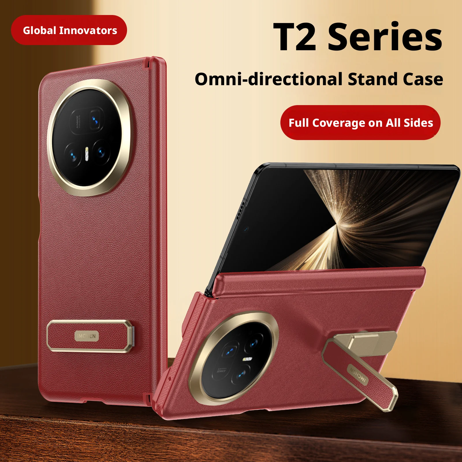 

Metal Stand Double-sided Full-Enclosure Case For Honor Magic V5 Magnetic Center Axis Box-Style Assembly Anti-slip Edge Cover