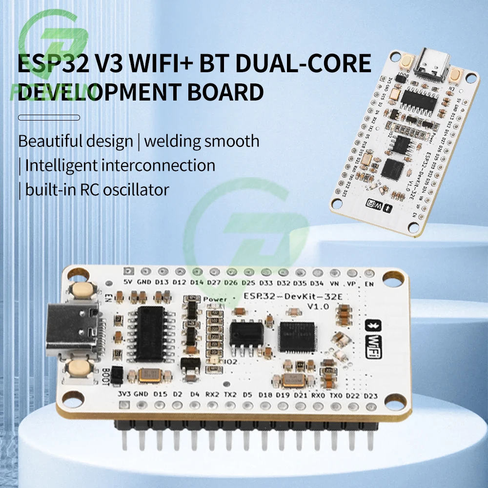 

ESP32-DevKit-32E Core Board Wifi Bt Dual Core Development Board Module With Built-In Esp32 V3 Generation Chip Whiteboard Type-C