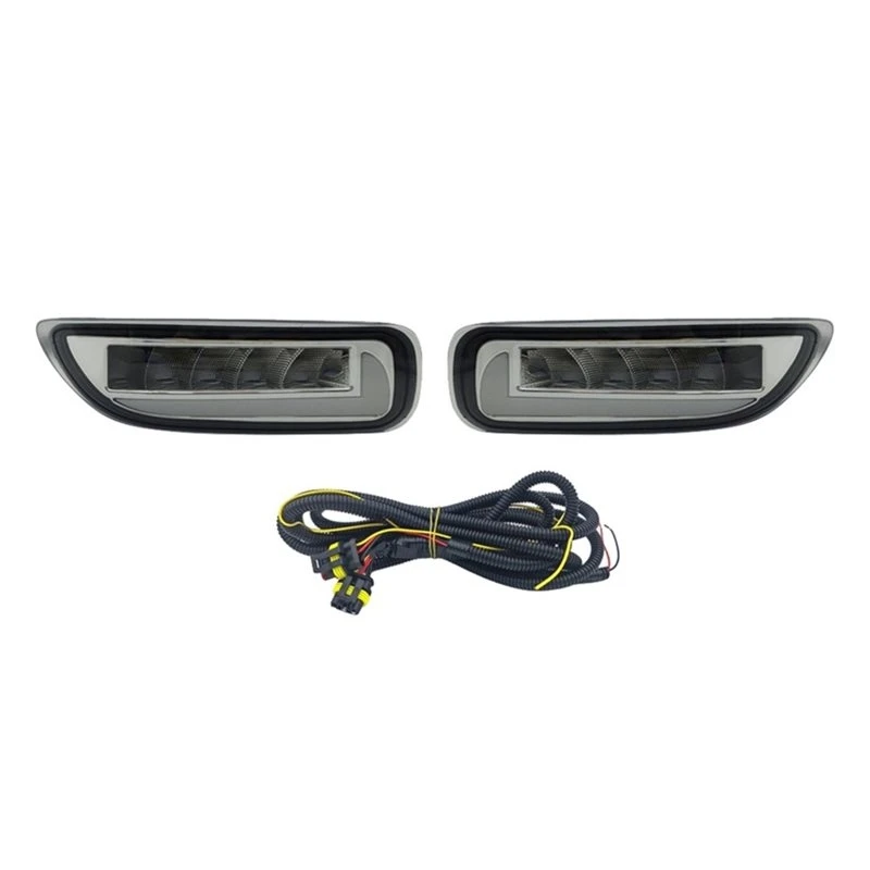 A95E-LED Daytime Running Light Daul Dual Colour Fog Light For Toyota Corolla 2002-2005 White Yellow Turn Signal Light