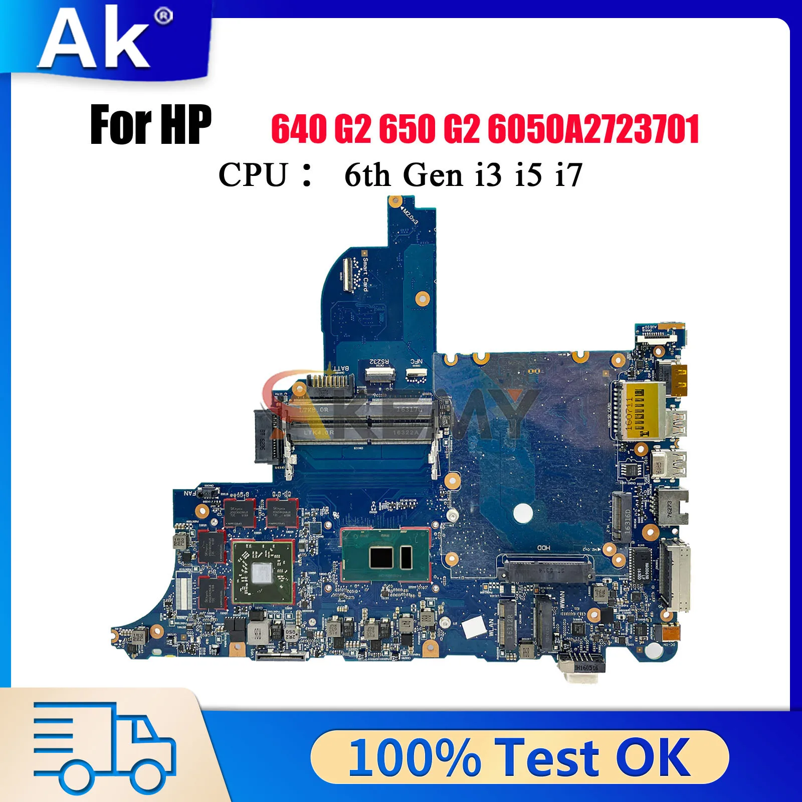 

6050A2723701 Материнская плата для ноутбука HP ProBook 640 G2 650 G2 с процессором i3 i5 i7 DIS 852724-501 840715-001 100% полностью протестирована