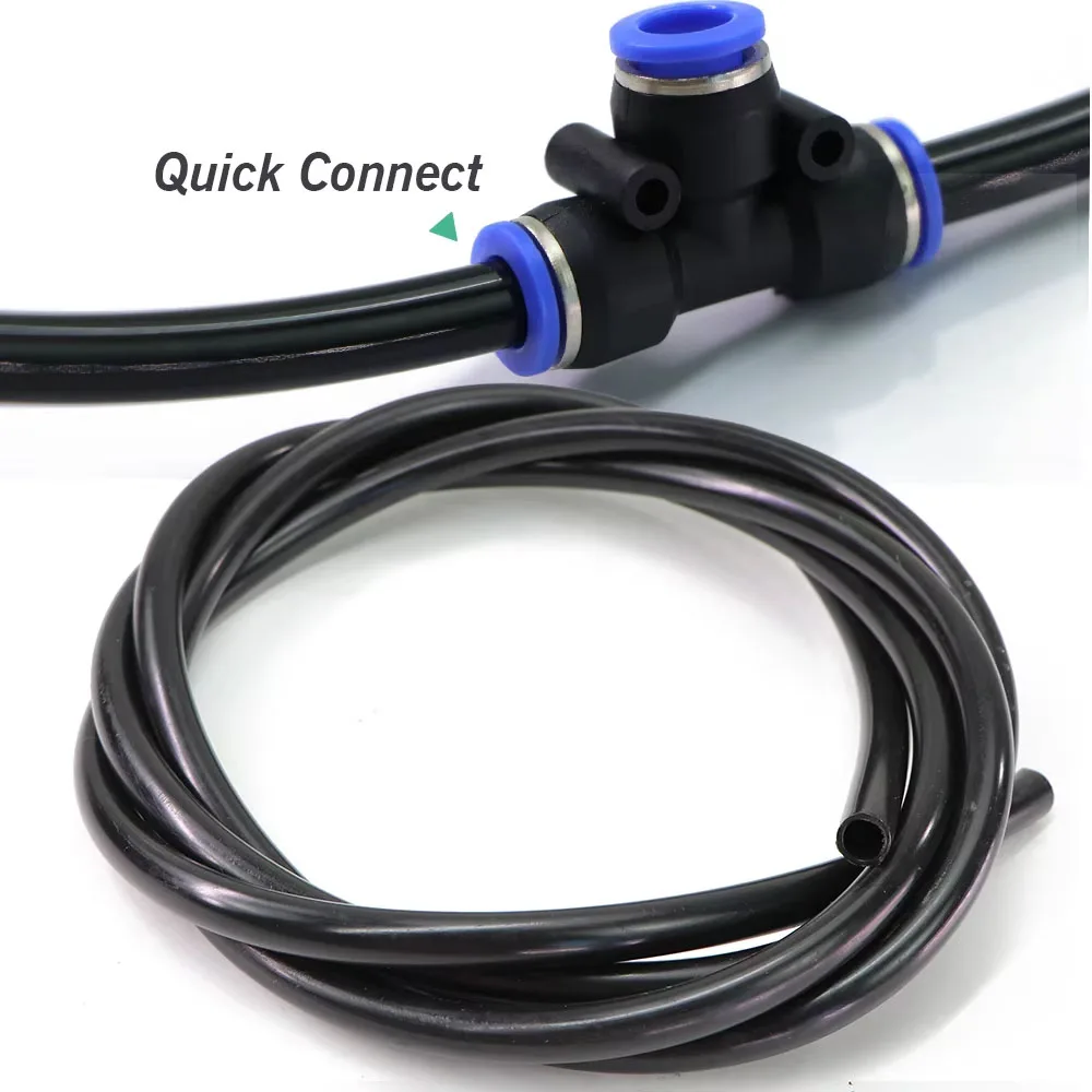 10-50m OD-6/8/12mm Garden Black PE Hose Pressure-Proof Watering Pipe 1/4\