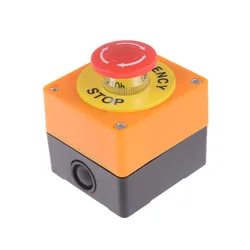 Red Sign Emergency Stop Mushroom Push Button Switch NO+NC AC660V/10A