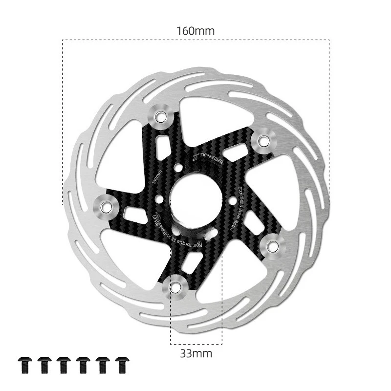 

Disc Brake Road Car, Ultra Light Carbon Fiber Brake Disc Disc Medium Lock Six Nails